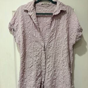 Abercrombie & Fitch Pale Lavender Crinkle Midi Dress